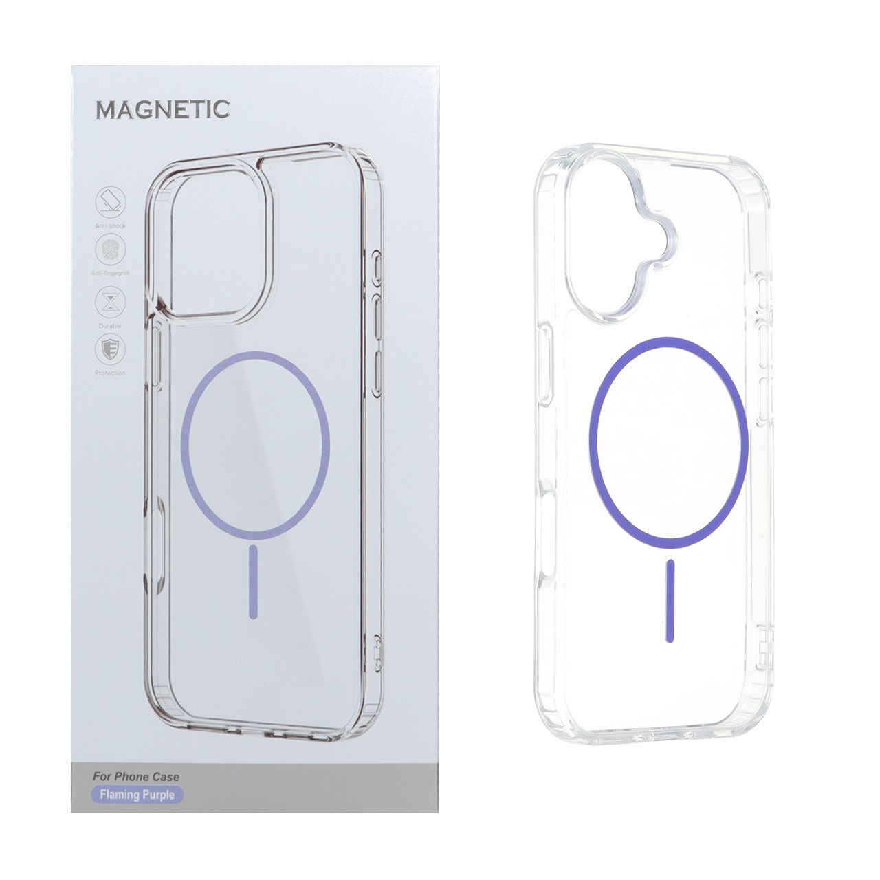 قاب اورجینال Magnetic دور ژله ای MagSafe مدل Apple iPhone 16 - بنفش روشن (پک دار)